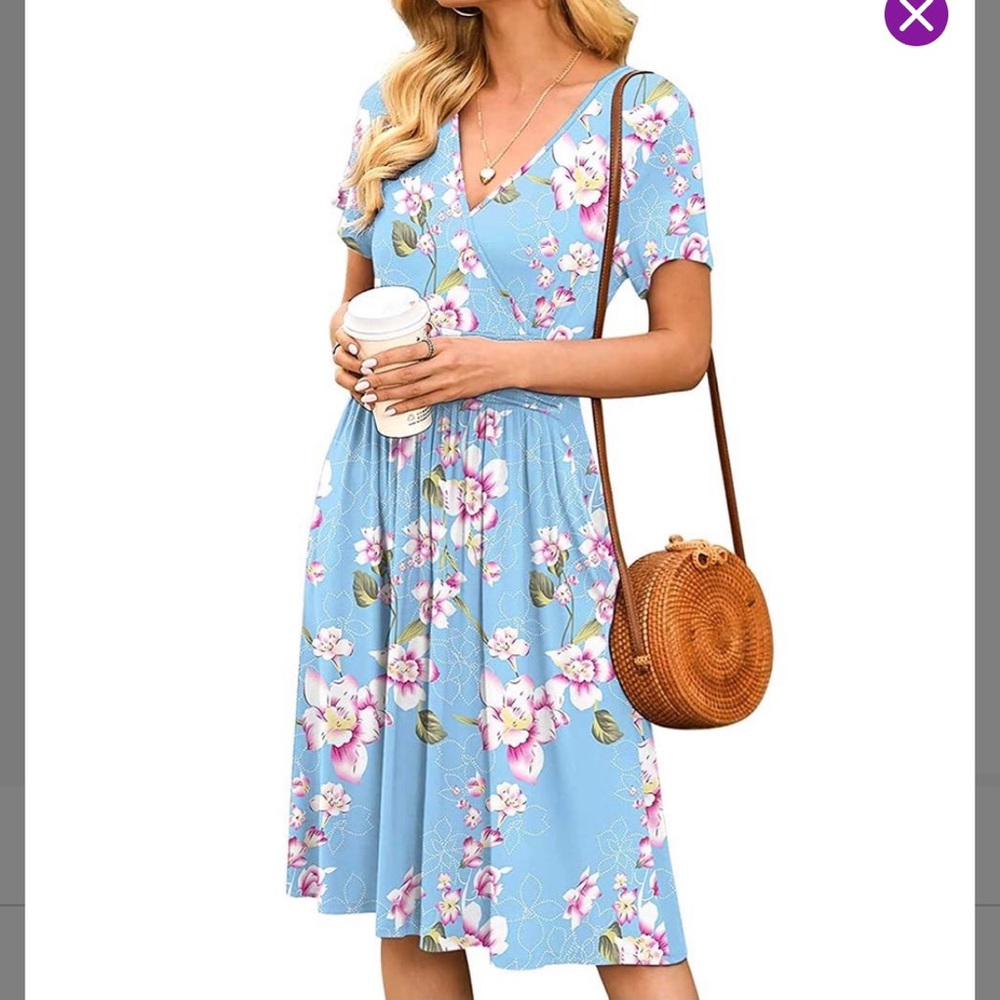 Light Blue Floral Dress